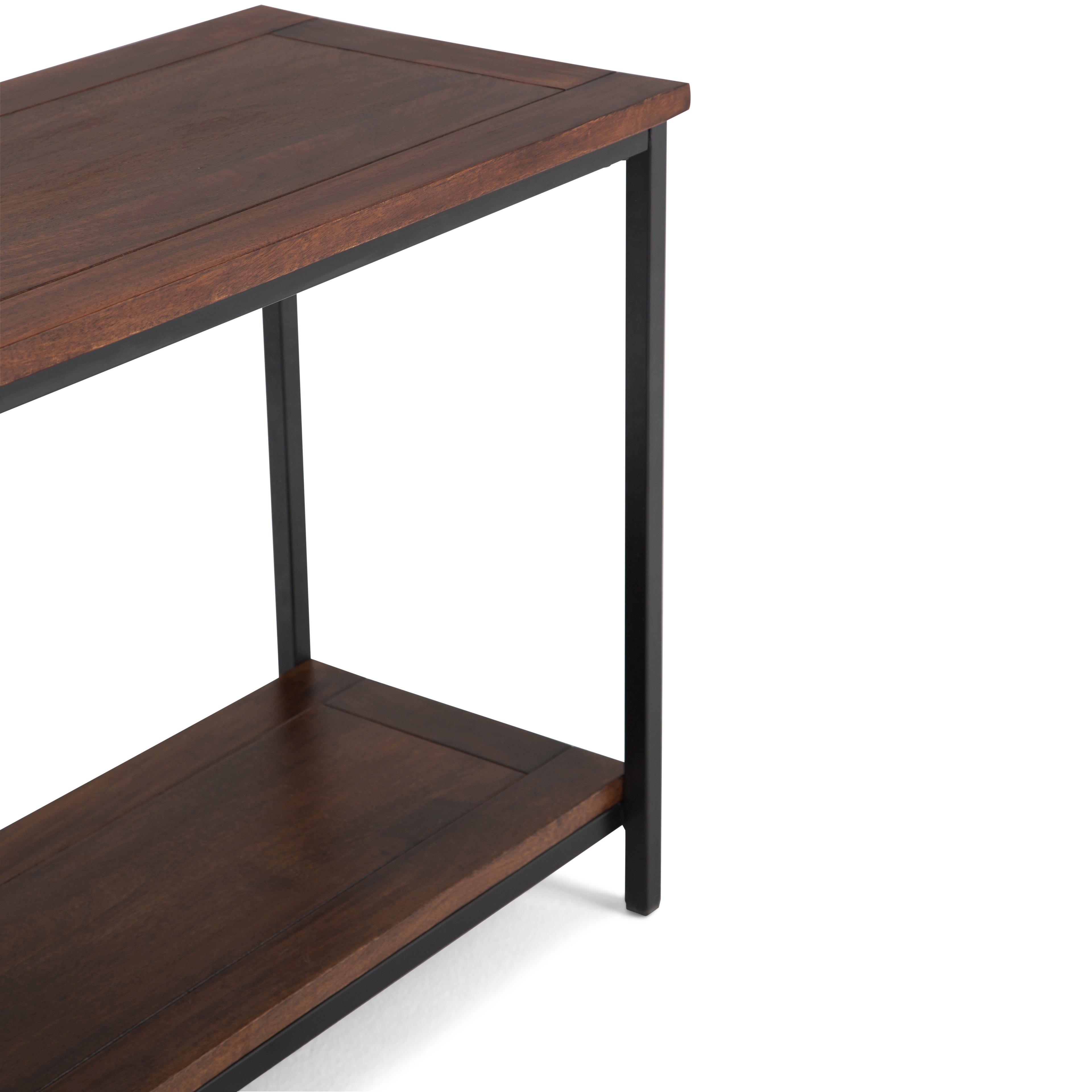 Skyler 54 Inch Wide Solid Mango Wood Console Sofa Table in Dark