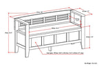 Adams 48 Inch Wide Solid Wood Entryway Storage Bench
