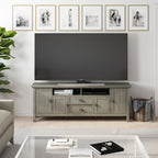 Redmond 72 Inch Wide Solid Wood TV Stand in Distressed