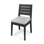 Outdoor Acacia Wood Armless Dining Chair with Cushions (Set of 2)