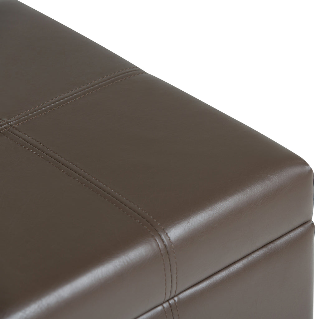 Dover 36 Inch Wide Storage Ottoman Bench in Chocolate
