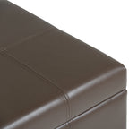 Dover 36 Inch Wide Storage Ottoman Bench in Chocolate