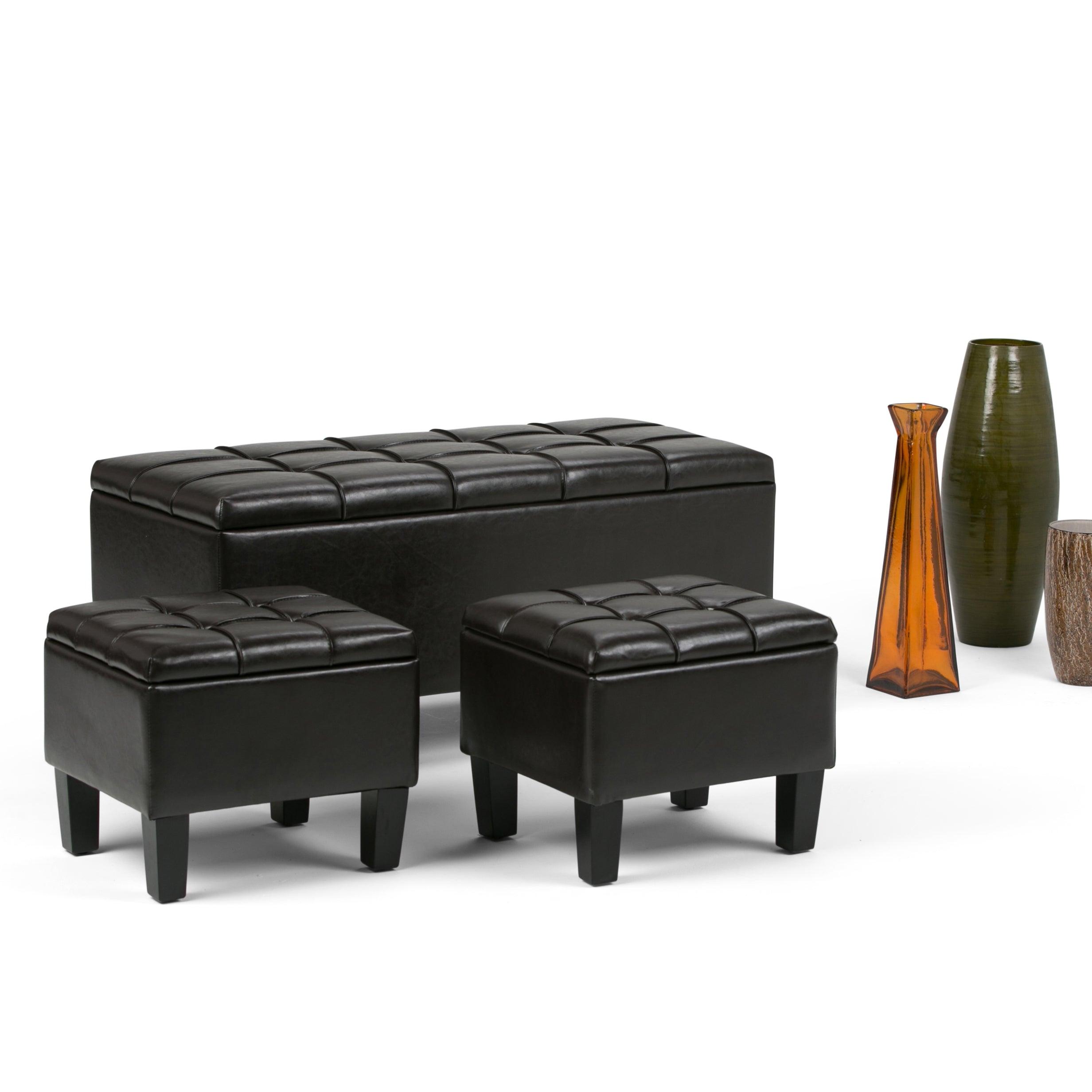 Dover 3 Piece Storage Ottoman - Tanners