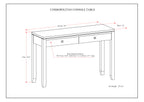 Cosmopolitan 38 Inch Wide Solid Wood Console Sofa Table in Mahogany