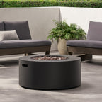 32" Patio 40,000 BTU Round Iron Propane Fire Pit, Dark