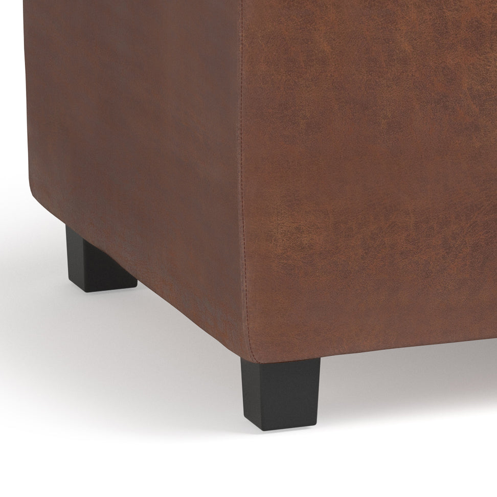Avalon 42 Inch Wide Storage Ottoman in Distressed Saddle