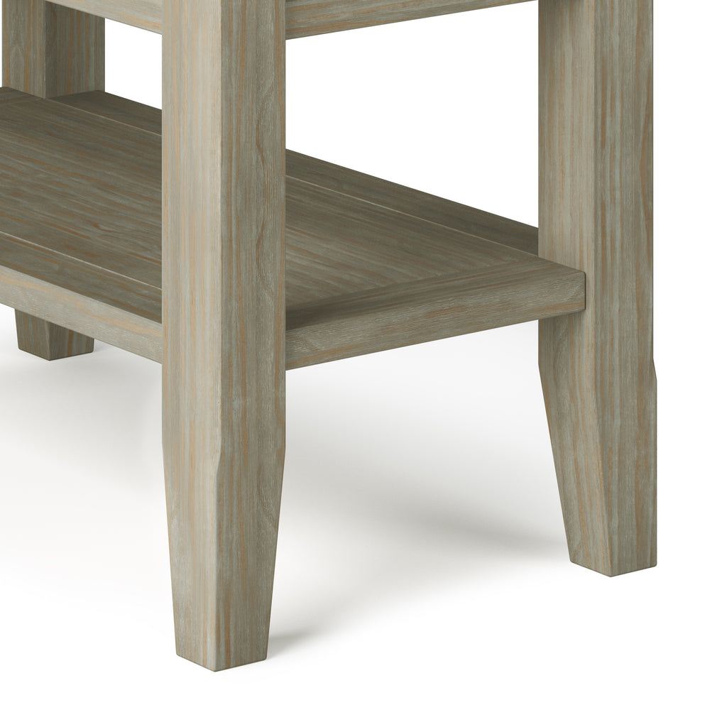 Acadian Solid Wood Narrow Side Table in Distressed