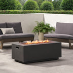 40" Outdoor 40,000 BTU Rectangular MgO Concrete Propane Fire Pit