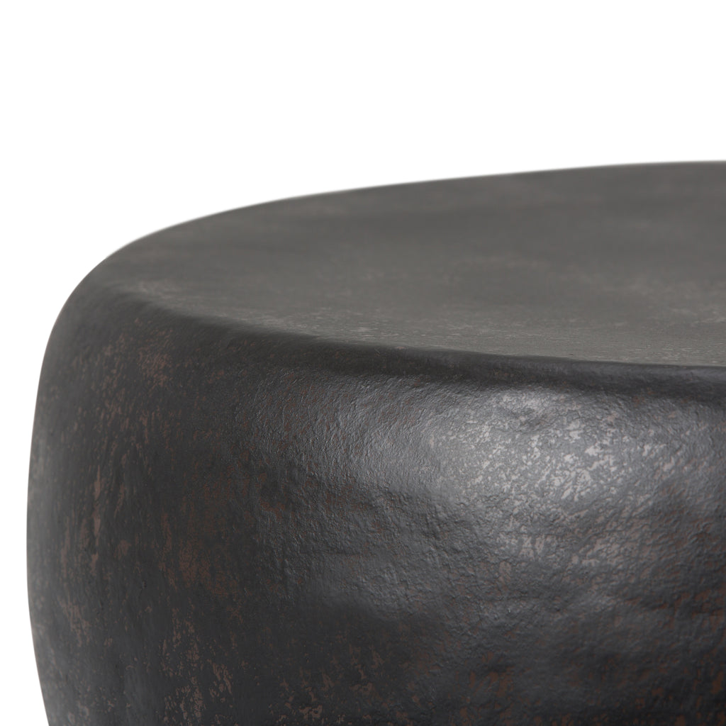 Garvy 22 Inch Wide Metal Side Table in Rustic Bronze