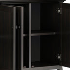 Amherst 66 Inch Wide Solid Wood Transitional 4 Door Storage Cabinet in Hickory