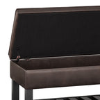 Cosmopolitan Storage Ottoman Bench with Open Bottom - Distressed