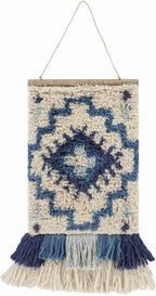 Philomont Ivory and Blue Geometric Wall Hanging - Clearance