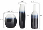 Pitfour Blue White Ceramic Outdoor Vase Set