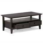 Amherst 44 Inch Wide Solid Wood Coffee Table in Hickory
