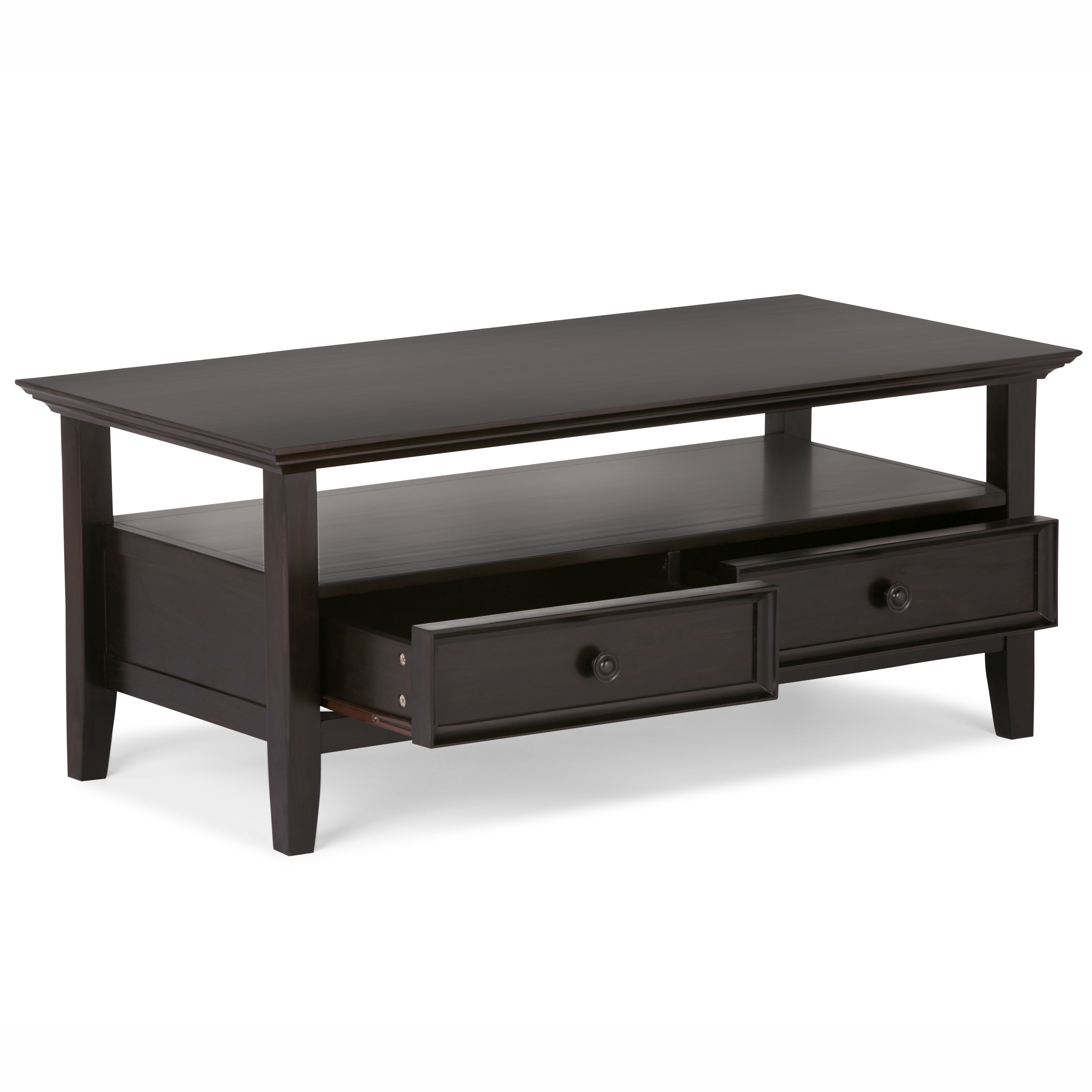 Amherst 44 Inch Wide Solid Wood Coffee Table in Hickory