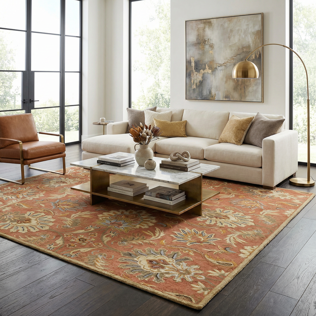 Chesterton Hand Tufted Orange 1112 Area Rug