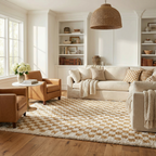 Kieu Mustard & Ivory Checkered Area Rug