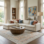 Vaeda Blue & Beige Thick Luxe Rug