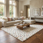Cansu Pink & Cream Dotted Area Rug