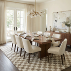 Kieu Taupe Checkered Shag Rug