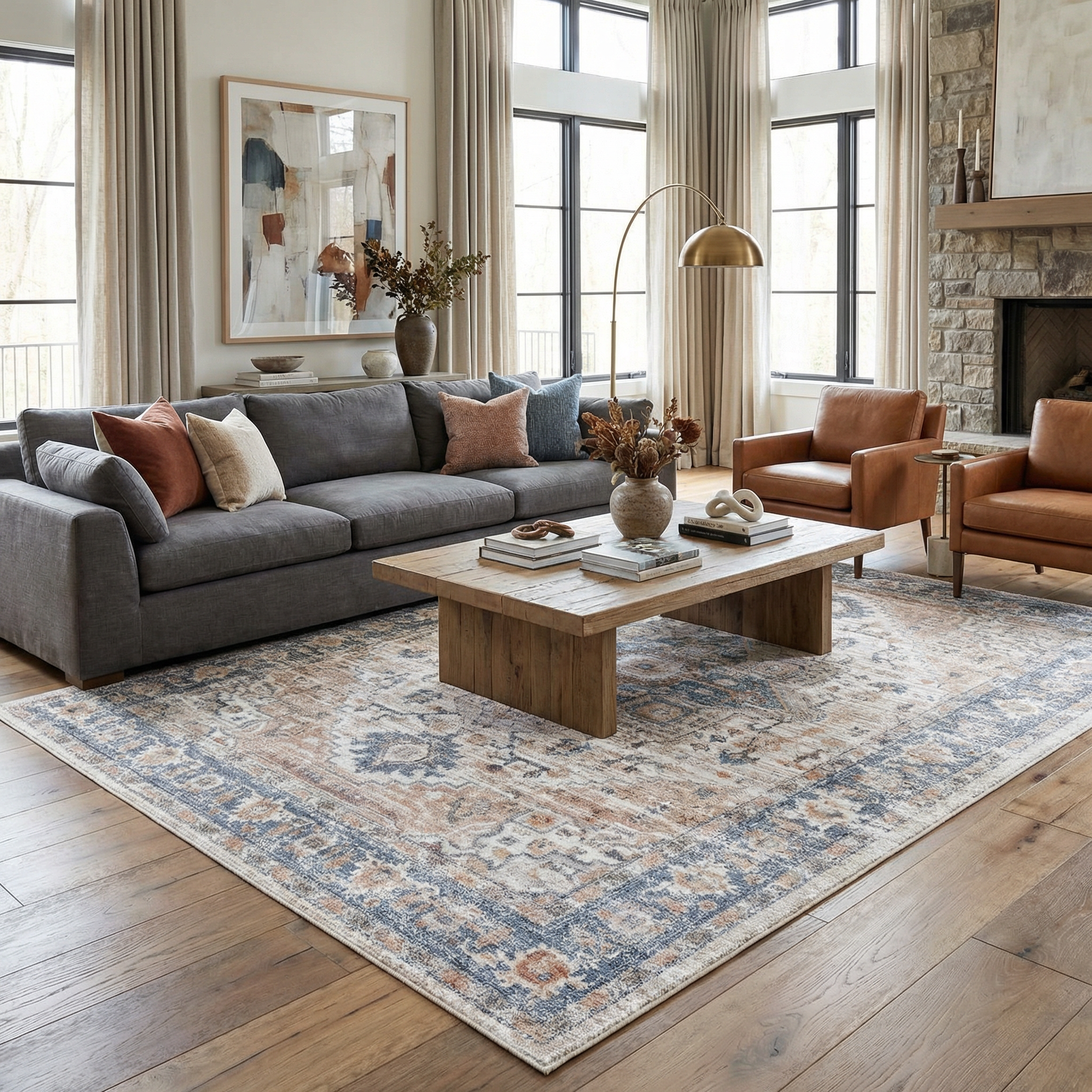 Ezri Cream Washable Area Rug
