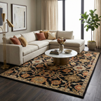 Salix Hand Tufted Black Wool Rug