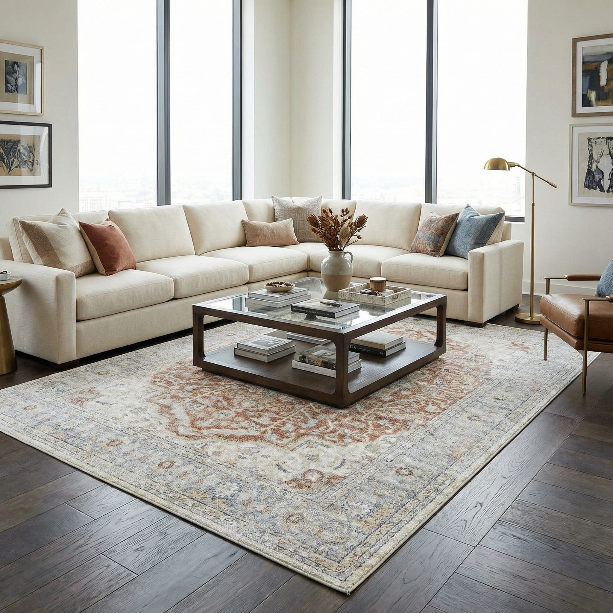 Emke Flat Pile Washable Rug - Clearance