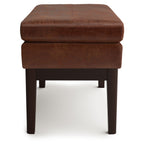 Carlson Small Ottoman Bench in Distressed Saddle