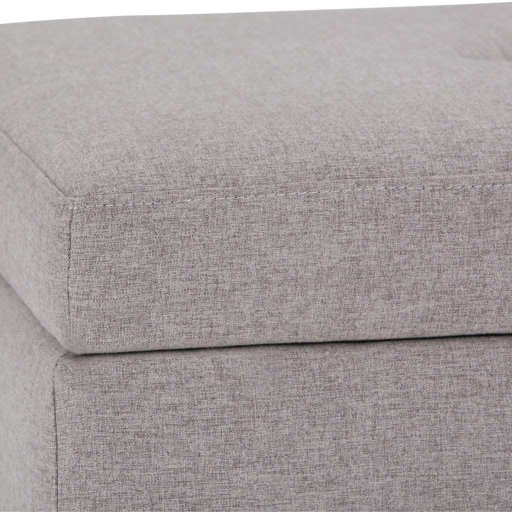 Oregon 42 Inch Wide Storage Ottoman Bench with Tray in Cloud