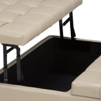 Harrison 36 Inch Wide Coffee Table Storage Ottoman in Satin