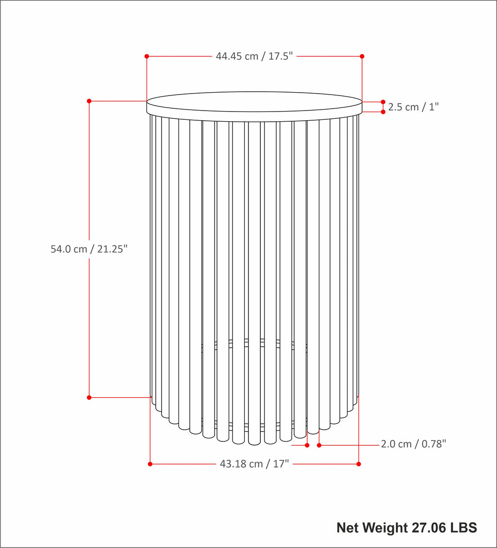 Demy Accent Table in Natural/White