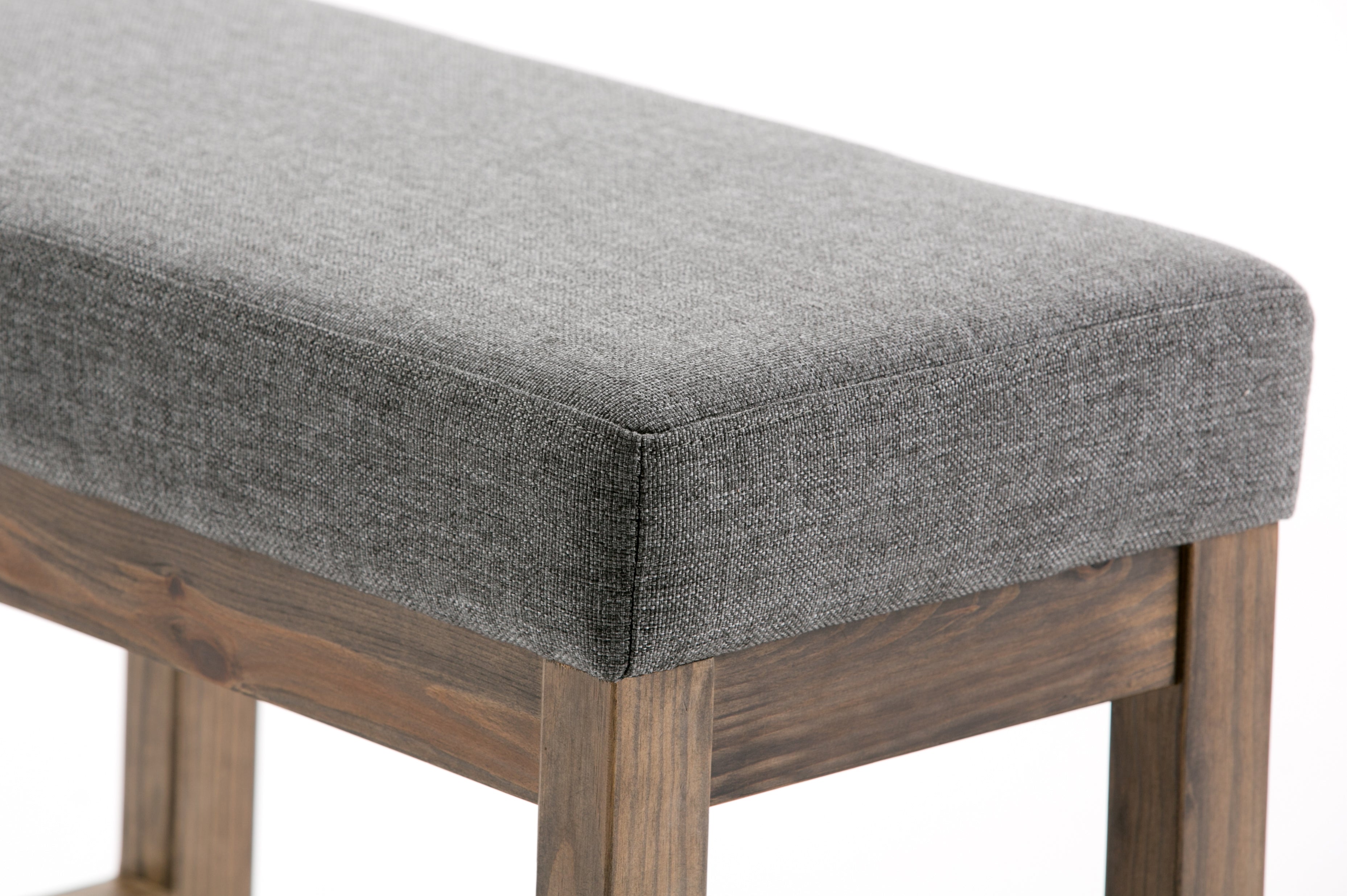 Milltown 27 Inch Wide Solid Wood Footstool