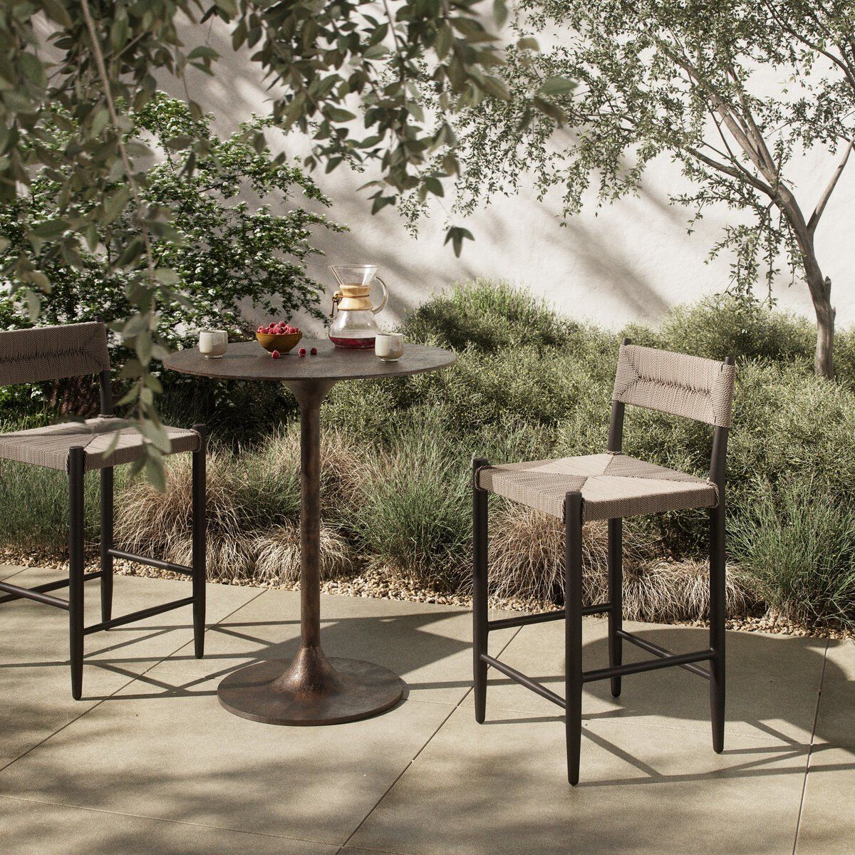 Lomas Outdoor Metal Bar + Counter Stool