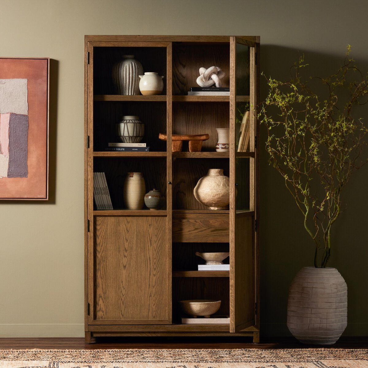 Millie Panel And Glass Door Cabinet