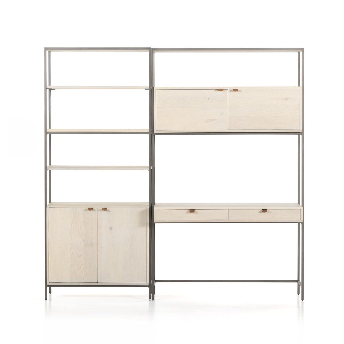 Trey Modular Wall Desk With 1 Bookcase