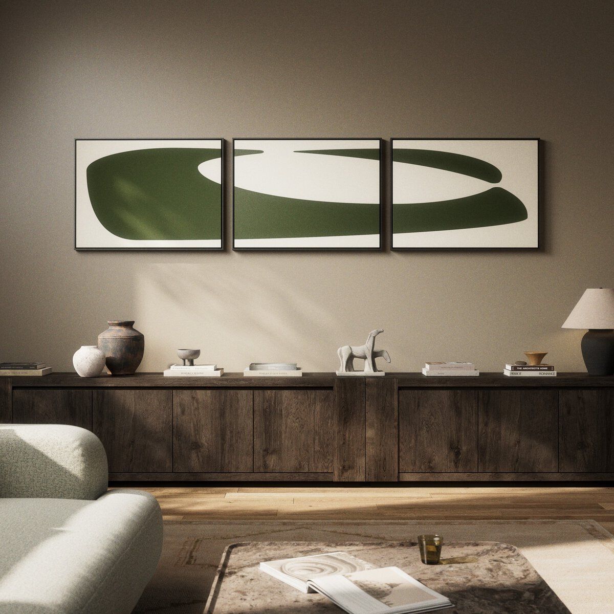 Organic Curves 2 Triptych By Fh Art Studio