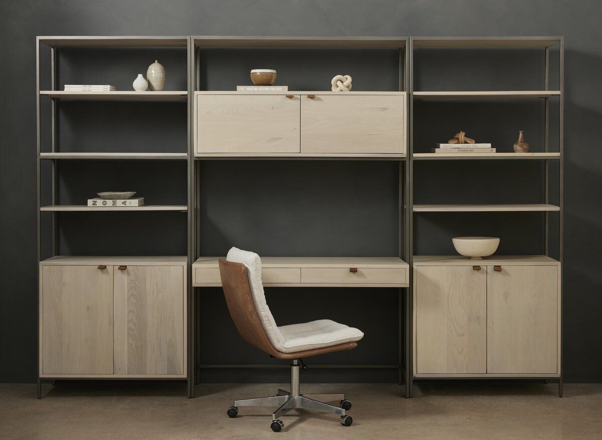 Trey Modular Wall Desk With 2 Bookcases