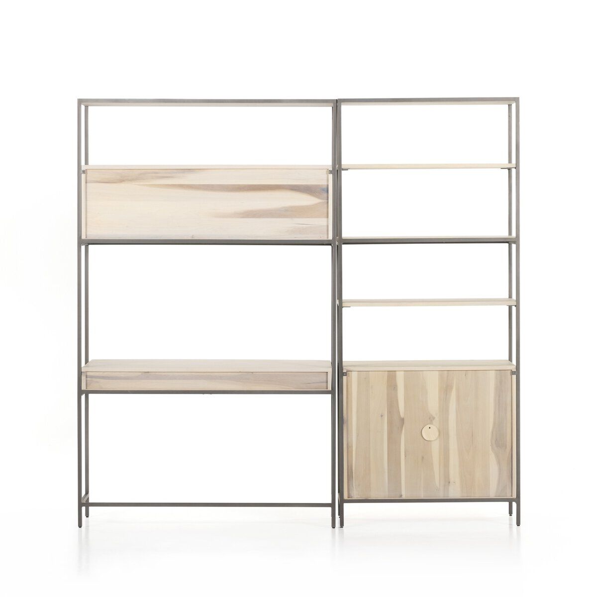 Trey Modular Wall Desk With 1 Bookcase