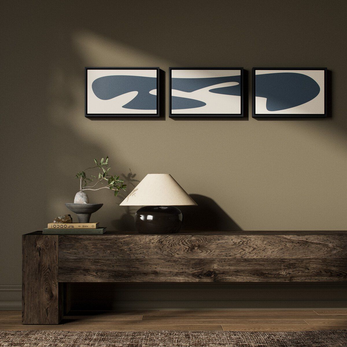 Organic Curves 3 Triptych By Fh Art Studio
