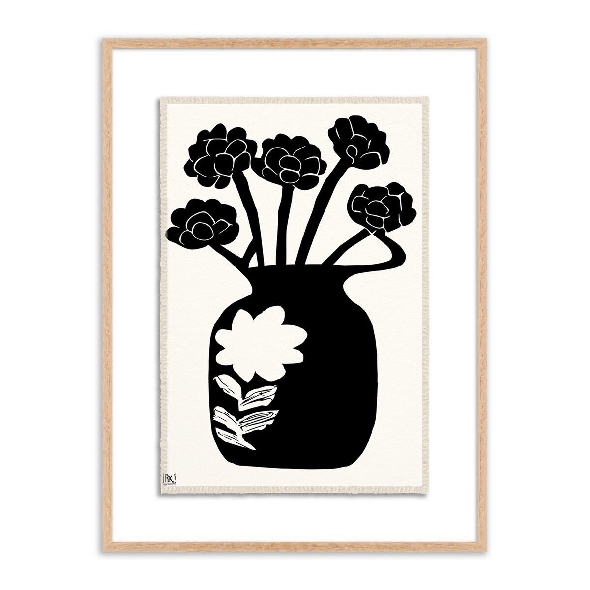 Woodblock Floral Iv By Roseanne Kenny