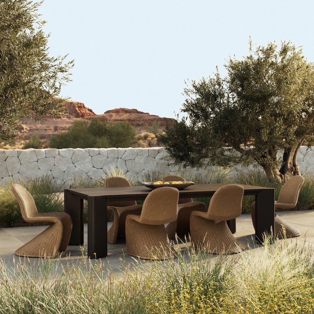 Soho Outdoor Metal Dining Table-106"