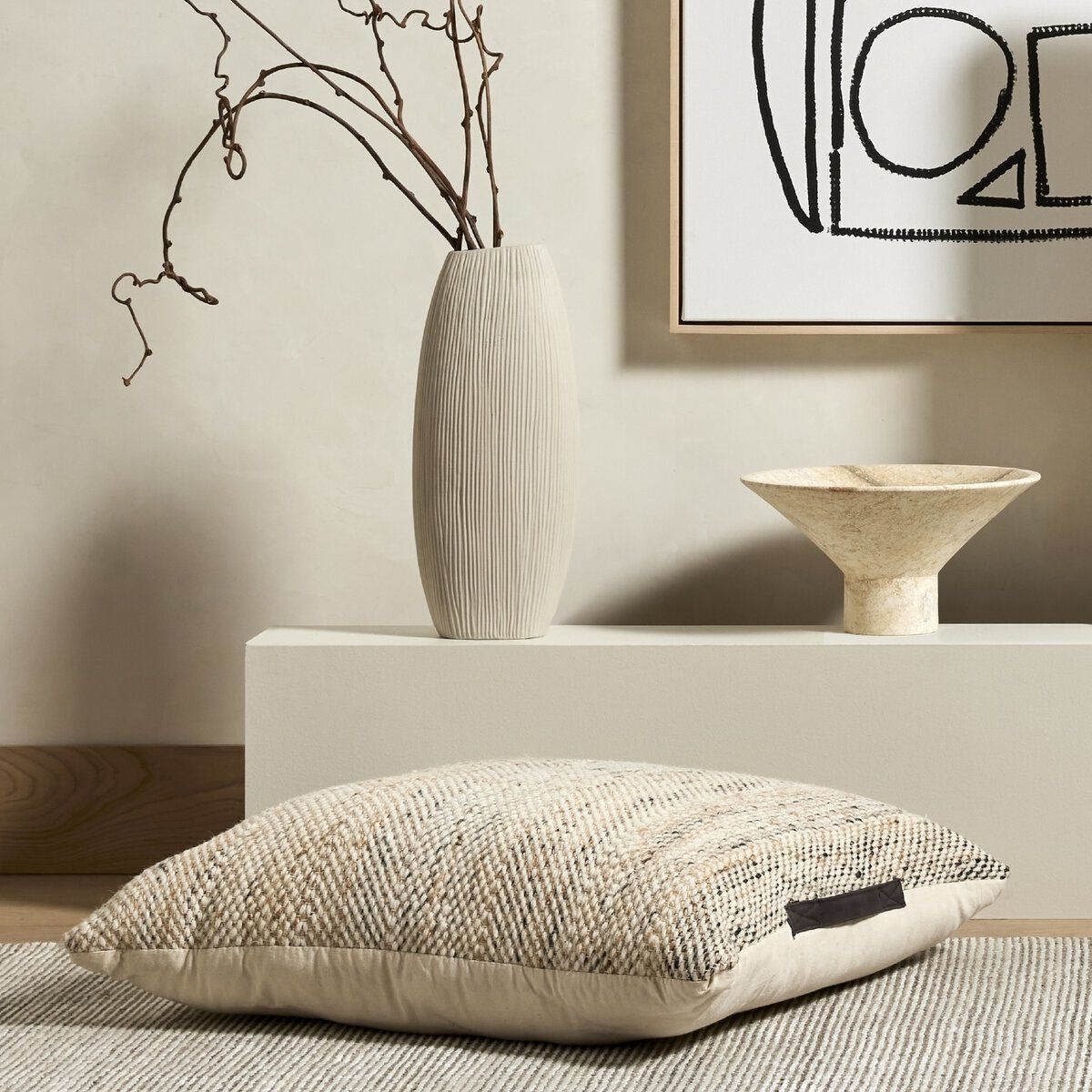 Neema Pouf-set Heathered Wool