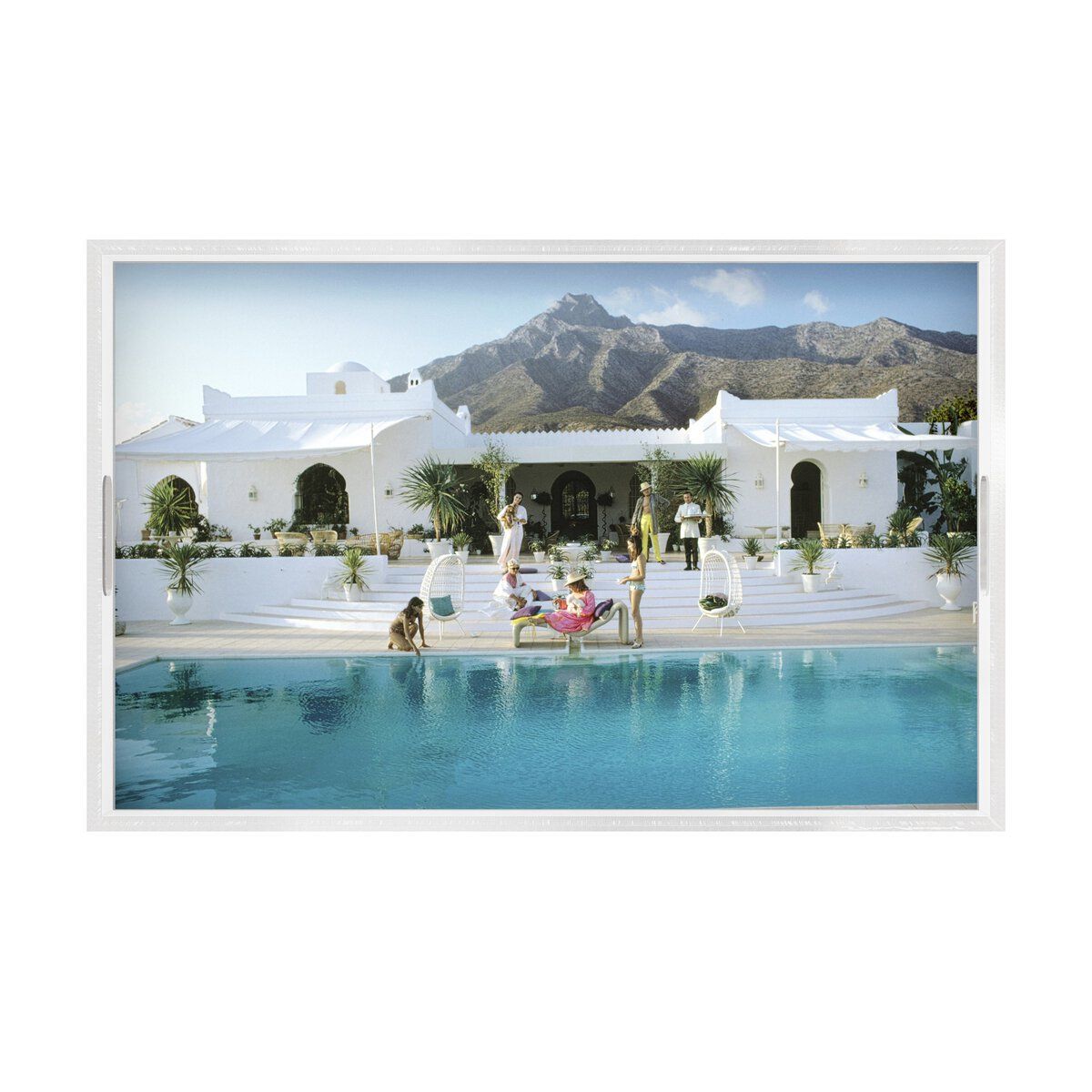 Pool At El Venerol Tray By Slim Aarons