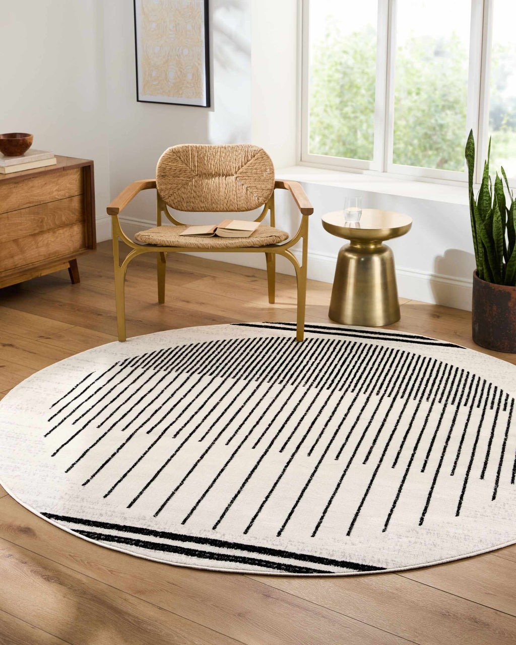 Angus Black&White Geometric Area Rug