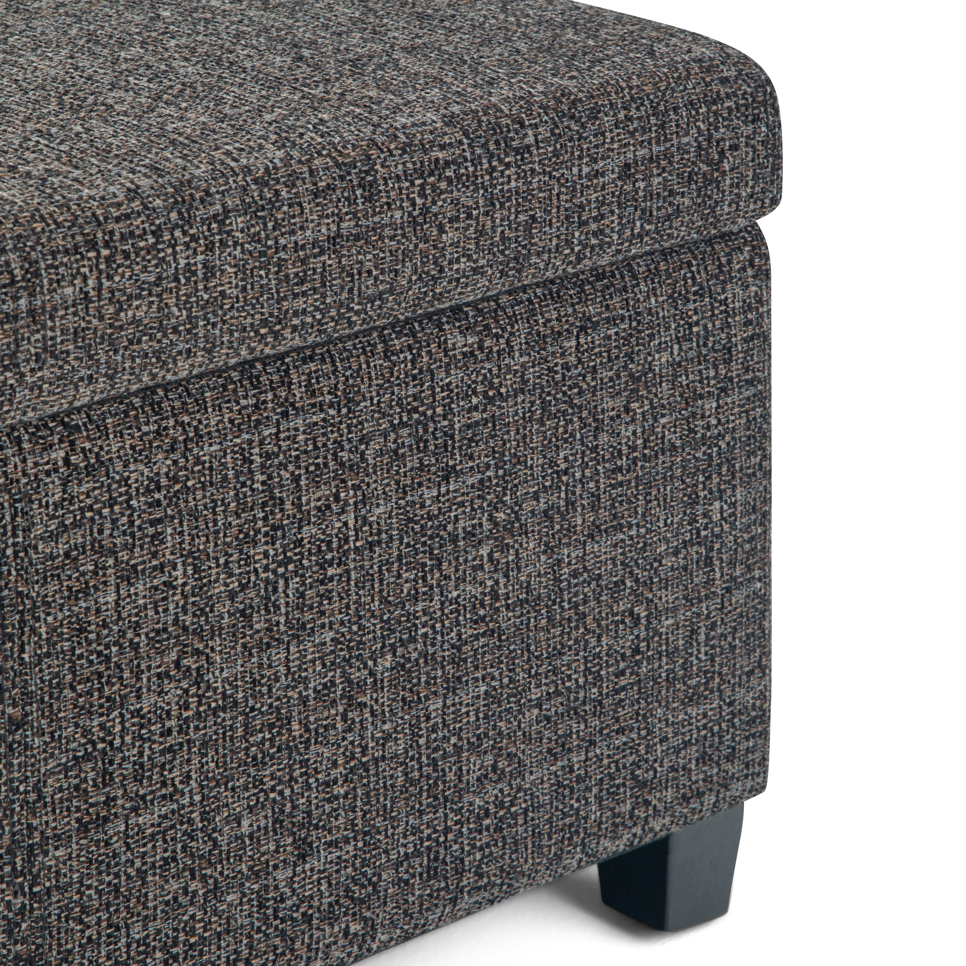 Avalon 48 Inch Wide Storage Ottoman Bench in Dark