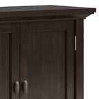 Redmond 32 Inch Wide Solid Wood Low Storage Cabinet in Brunette