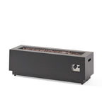 48" Outdoor 50,000 BTU Rectangular Iron Propane Fire Pit, Dark