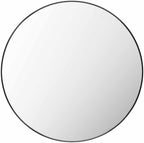 Round Mirror with Black Aluminum Frame
