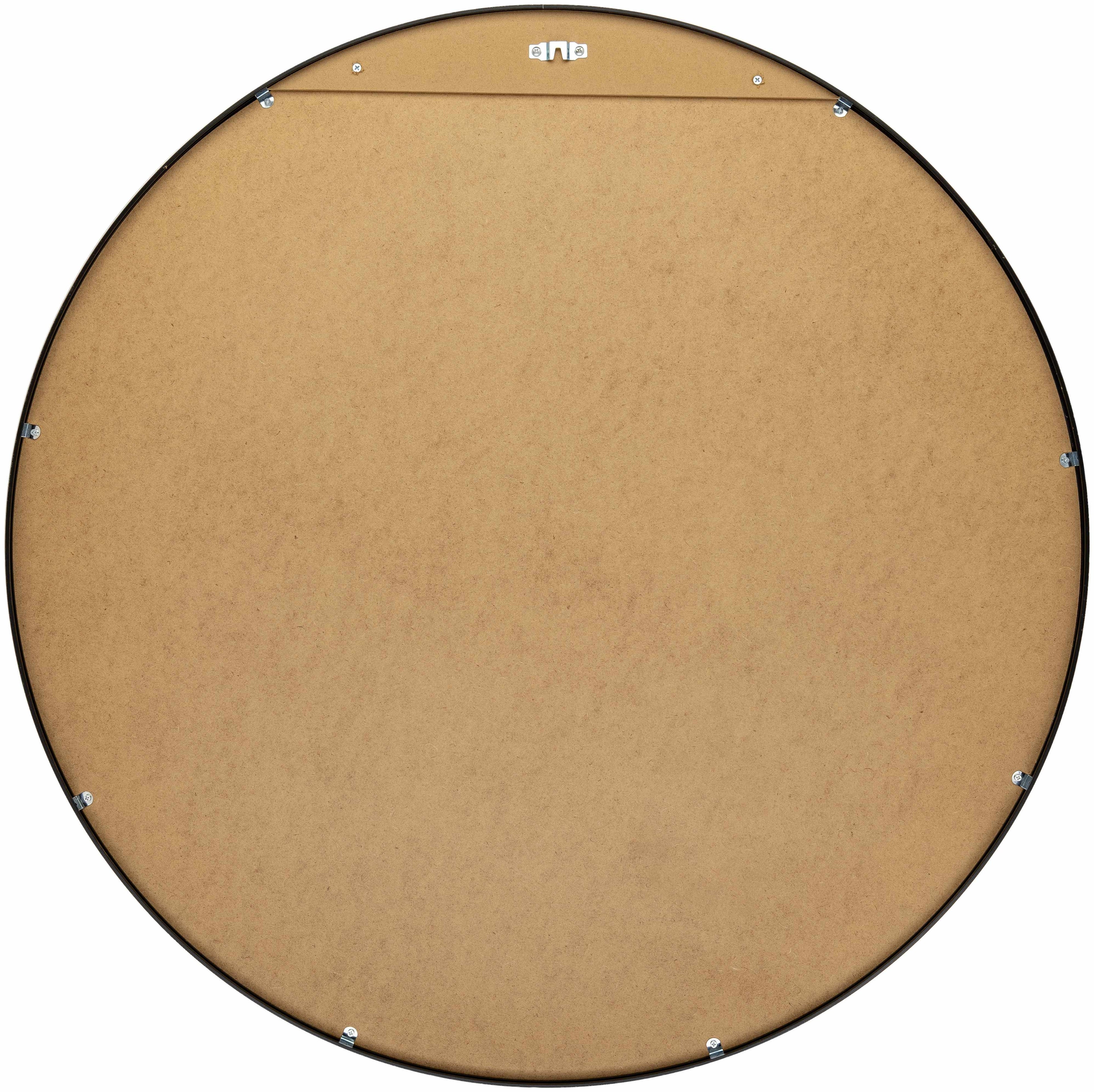 Round Mirror with Black Aluminum Frame