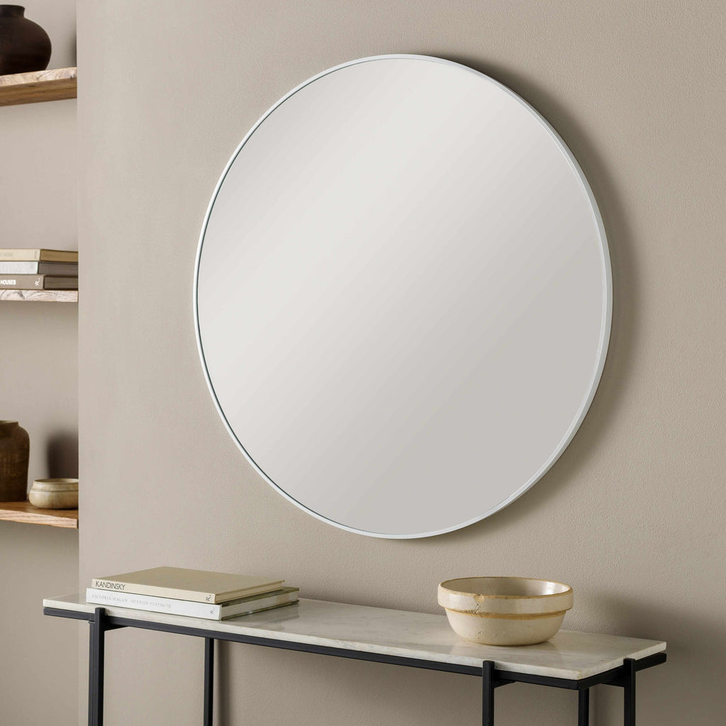 Pontalina Round White Mirror - Clearance